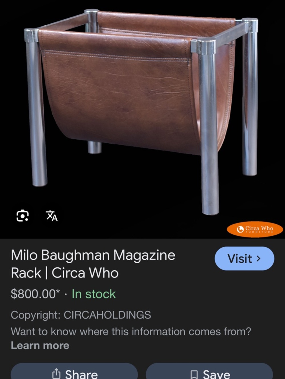 Modern Chrome & Black Magazine Rack - Picture 3 of 3